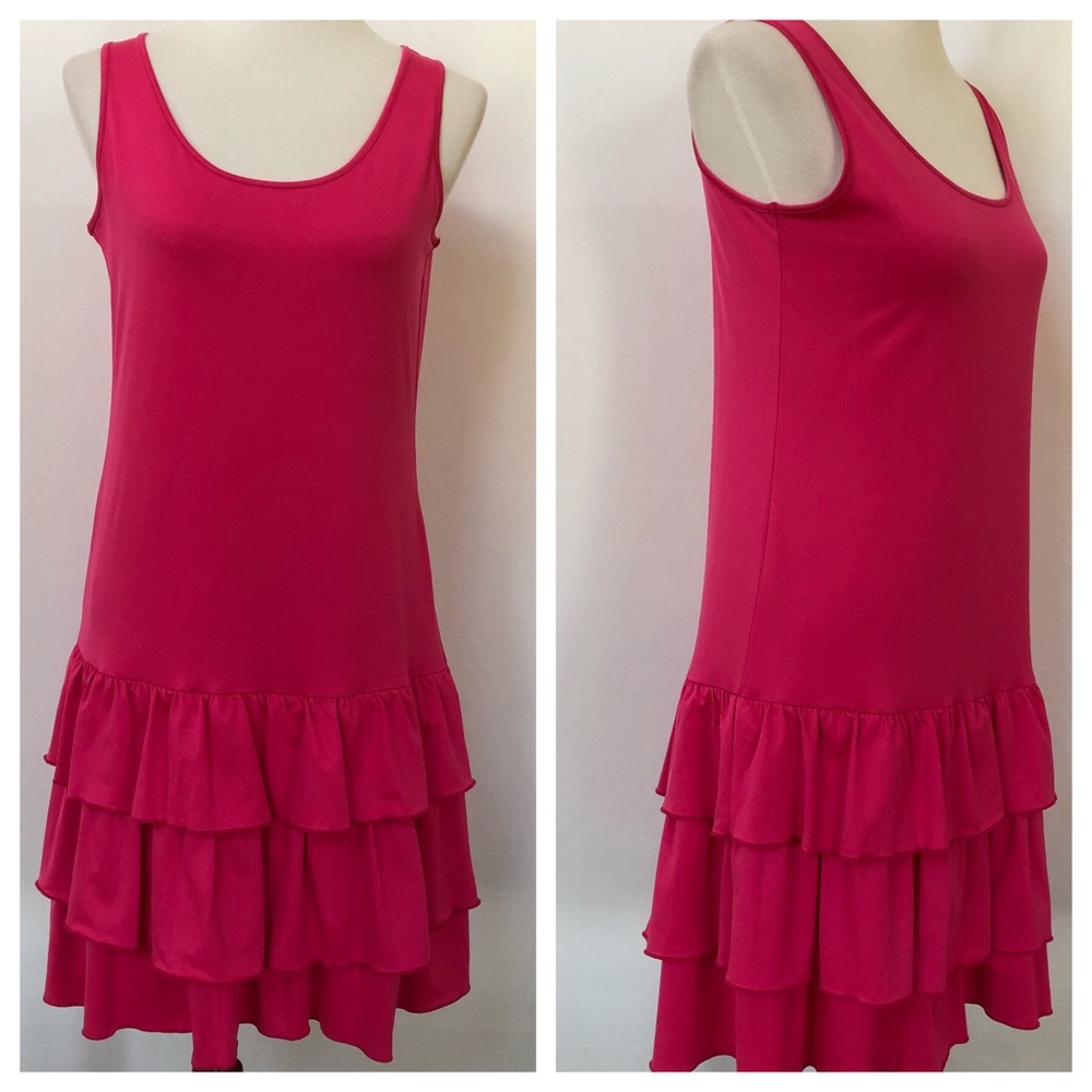 Peter Nygard Pink Ruffle Hem Dress